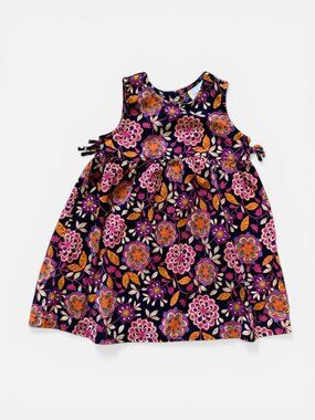 Hanna Andersson Floral Corduroy Sleeveless Dress Sz 90 3T